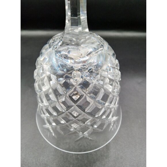 Bell Glass Diamond Cut Pattern Vintage 6 Inch Musical Decor Acrylic Bead Stone - Picture 7 of 16